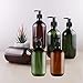 6 botellas de champú vacías rellenables de 500 ml,dispensador jabon marron,Botellas de plástico con bomba para loción,champú,gel de ducha,Dispensador de jabón de plástico para baño,marrón/verde oscuro