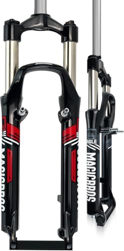 tylxayoxa Horquilla De Suspensión For Bicicletas Montaña 26 Pulgadas, Horquillas Delanteras For Tubo Recto 1 1/8, Bloqueo Manual Mecánico Recorrido(D)