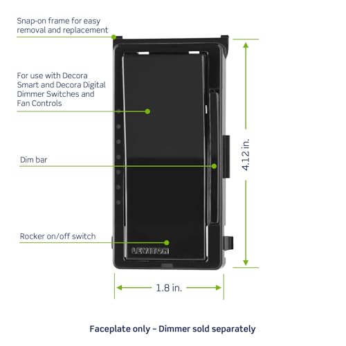 Image of Leviton Color Change Faceplate Only - Compatible with Decora Smart and Decora Digital Switches (Switch Not Included), DDKIT-SE, Black
