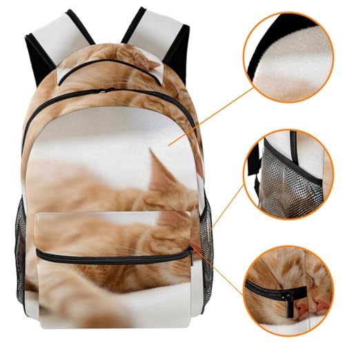 Sac à dos d'école pour filles et adolescents grand format chat multicolore - 3
