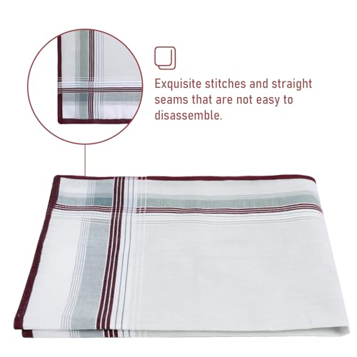 Aomig Taschentücher Herren, 12 Stück Baumwolle Stofftaschentücher Set, Traditionelle Taschentücher Stoff Herren Handkerchief, Wiederverwendbar Herrentaschentücher, 40cm x 40cm (3 Farben/A)