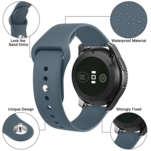 Meliya Bands For Samsung Gear S3 Frontier/Classic Bands For Women Men, 22Mm Adjustable Soft Silicone Sport Strap Replacement Band For Samsung Gear S3 Frontier/Gear S3 Classic Smartwatch 4Pack(Gray+Black+Bluegray+Winered) #TOP2