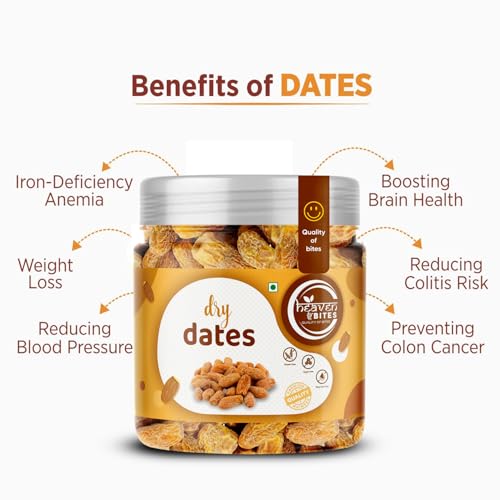 Image of Heaven Bites Dry Dates 1000 GM | Sukha Khajoor | Chuara | Kharik | Fresh, Pure & Natural Dry Fruits 1kg