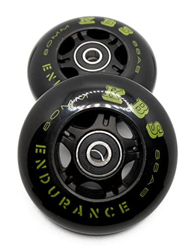Ripstik Wheels By Kbs - Razor Ripsurf Performance Caster Board Replacement 80Mm 90A With Abec 7 Speed Bearings 2 Pack Set Of Two Ripstick Wheel (B&Y Endurance, 80Mm) #TOP1