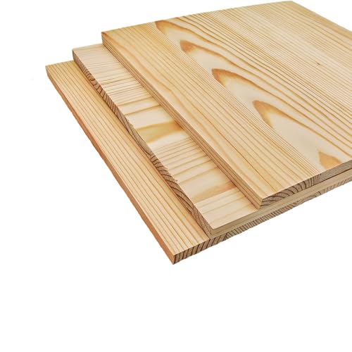 Bloques de madera cuadrados sin barnizar para manualidades, 25 x 25 x 1 cm, en blanco, tablas de pino para tallado en madera, posavasos DIY, pintura y grabado, paquete de 3 piezas