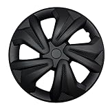 UV und witterungsbeständig 4X Radkappen Carbon Black Auto Radzierblenden Schwarz 14“ Zoll