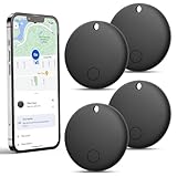 Air Tags Android Smart Tag, Schlüsselfinder kompatibel mit Google find My Device(Android NUR), Bluetooth Tracker für Schlüssel, Koffer, Rucksäcke(Schwarz, 4 Pack)