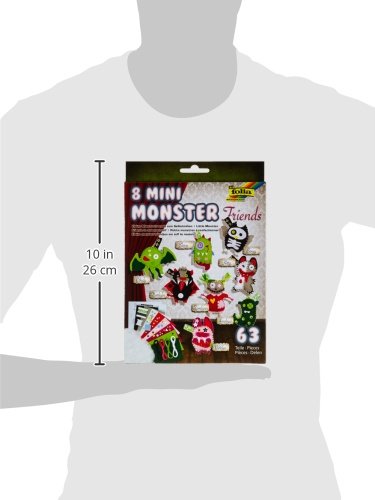 folia 50106 - Mini Monster Freunde, 63 Teile zum Erstellen von 8 Monsterfreunden