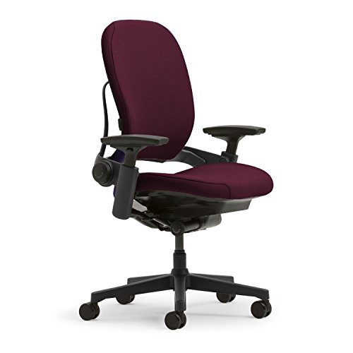 Steelcase Leap Plus Task Chair: Fully Adjustable - Live Back Technology - Natural Glide System - Thermal Comfort - Firmness Control - Adjustable Arms/Seat Depth - Burgundy