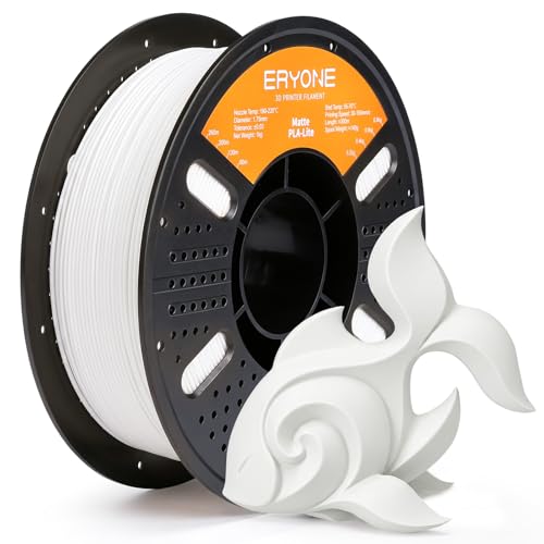 Image of ERYONE Matte PLA Lite 3D Printer Filament 1.75 + /- 0.03mm, Matte Filament 1KG(2.2LBS) Spool, Soft White