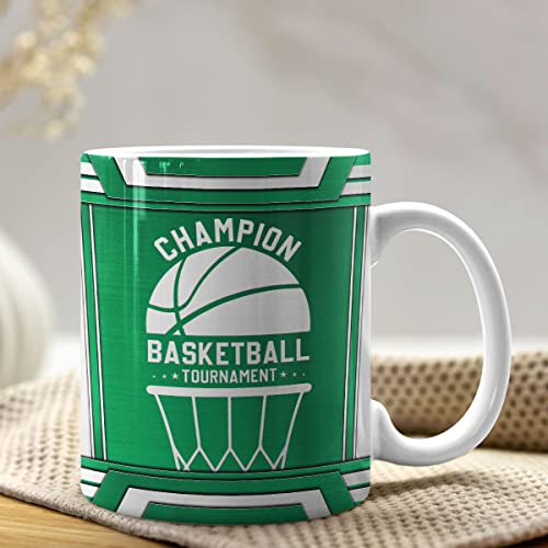 Unilyly Personalized Coffee Mug Champions Basketball Tournament White Ceramic Mugs Football Players Custom Name Tea Cups Holiday Birthday Gifts For Men Boys Sports Fan Accessories #TOP3