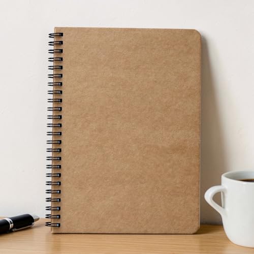 Image of INNAXA A5 Grid Notebook - (Pack of 2) Eco-Friendly Brown Kraft Cover Journals, 100 GSM Premium Thick White Paper, 50 Sheets /100 Pages Each, Square Graph Paper for Architecture, Designing & Bullet Journaling