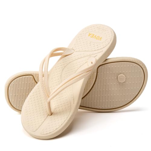 Image of VOVEA Flip Flops For Women Non-Slip Bathroom Shower Shoes Cushion foam Indoor and Outdoor Sandals