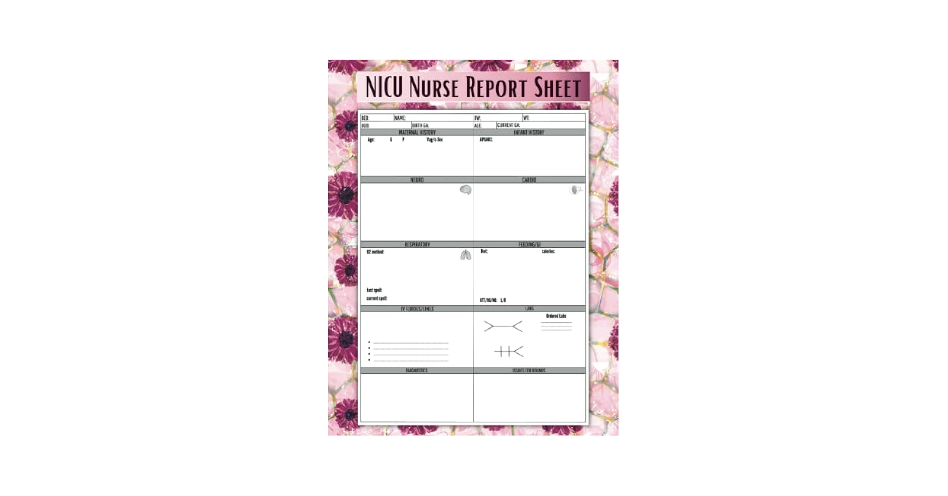 NICU Nurse Report Sheet: Personalized Nurse Assessment Report - Advanced Assessment Report Of The NICU Patient - Organizing Notes For Nurses - Great Nursing Student Appreciation Gift - Large Print.: Valerie Morigha nicu-nurse-report-sheet-personalized-nurse-assessment-report-advanced-assessment-report-of-the-nicu-patient-organizing-notes-for-nurses-great-nursing-student-appreciation-gift-large-print-valerie-morigha