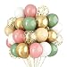 12 Inch Sage Green Dusty Pink Balloons, Metallic Gold Confetti Latex Balloons with Beige Sand White, Retro Boho Baby in Bloom Floral Decor for Birthday Baby Shower Bridal Shower Garden Tea Party