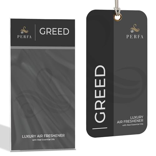 Image of 3PCS Greed Disposable Air Fresheners for Men | Long Lasting Car Air Freshener with Greed Fragrance | Lasts for 2 Weeks | Strong Car Perfume with Odor Eliminating Technology | by Perfa