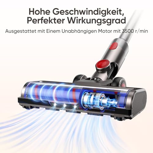 Bürste kompatibel für Dyson V7, V8, V10, V11, V15 Staubsauger, Bürste mit 4-LED Scheinwerfern, Flexibler Rotation und 2 Ersatzrollen