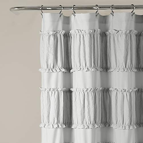 Lush Decor, 72" x 72", Gray Nova Ruffle Shower Curtain, Grey, W 72" x L 72" (1 Panels) - Image 2