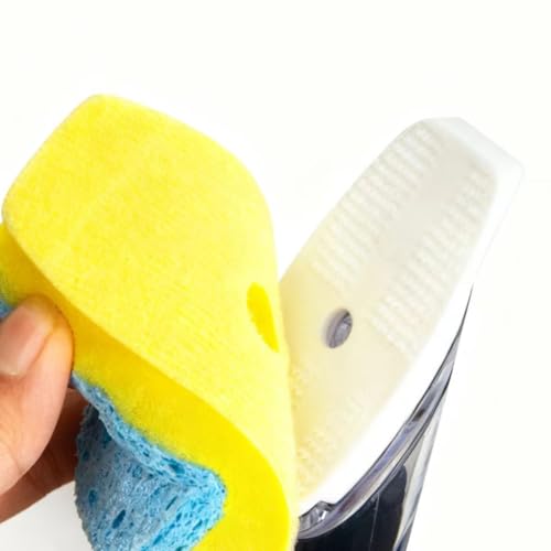 Image of CELOX Dish Scrubber with Soap Dispenser, Kitchen Brush Dish Sponge with Handle