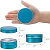 24 Pack 3oz Screw Top Aluminum Tin Jars with Screw Lids and Blank Labels - Refillable 90ml Metal Containers for Lip Balms, Candles, Salves, Spices, Crafts (Lake Blue) #1