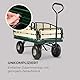 Waldbeck Ventura - Bollerwagen, Handwagen, abklappbare Seitenteile, witterungsbeständig, 300 kg Belastbarkeit, Transport Schwerer Lasten, Stabiler Rahmen, großer Laderaum, dunkelgrün