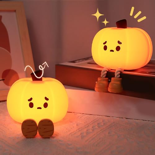 Lámpara de noche silicona calabaza FTVOGUE táctil miniatura 3