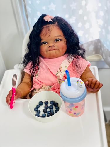 Muñeca Reborn Toddler Negra 24 Pulgadas Realista miniatura 2