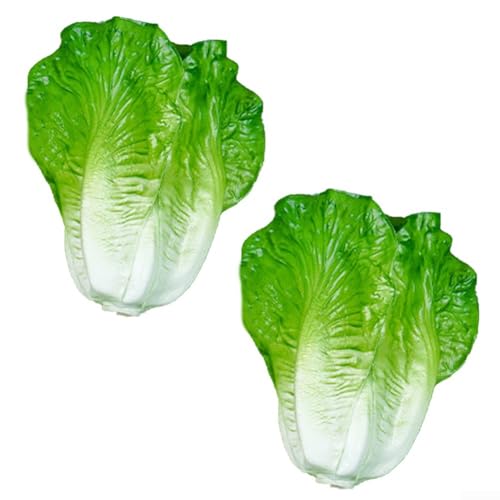 Lattuga artificiale, verdure finte in PVC, per decorare la casa e la cucina, realistica per esporre insalata, verde a foglia sintetica per tavolo da pranzo (2 pezzi)