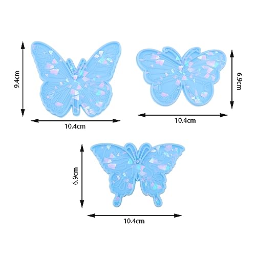 Create idea 3Pcs Holographic Butterfly Moulds Holographic Resin Moulds Epoxy Resin Casting Mould Accessories for DIY Making Pendants Jewelry Crafts Blue - Image 4