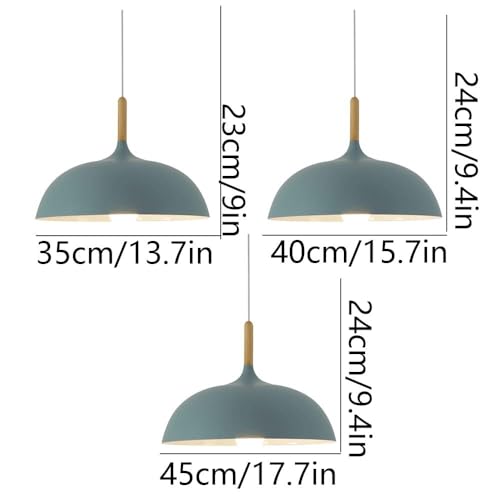 Lampe suspendue réglable bleu 35cm lustre de salon E27 - 6