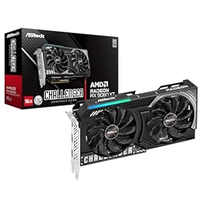 ASRock Radeon RX 9060 XT Challenger 16GB GDDR6 OC Graphics Card | 3300 MHz Boost | Dual Fan | 0dB Cooling | Metal Backplate | PCIe 5.0 | DisplayPort 2.1a, HDMI 2.1b
