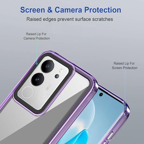 Image of Zapcase Back Case Cover for Vivo V29 Pro 5G | Compatible for Vivo V29 Pro 5G Back Cover | Case Cover with Camera Protection | (TPU + PC | Translucent Purple)