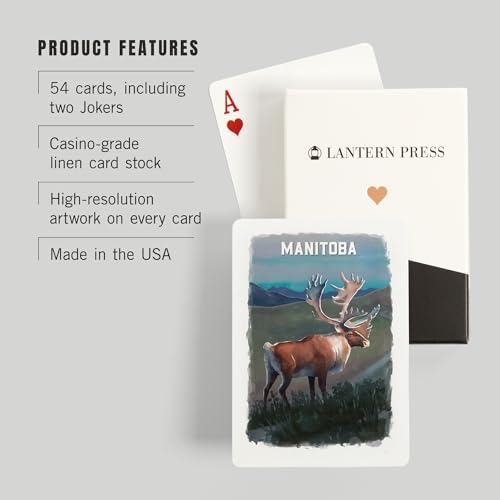 Baraja Poker Manitoba Estudio Acuarela Caribú 52 Cartas miniatura 3