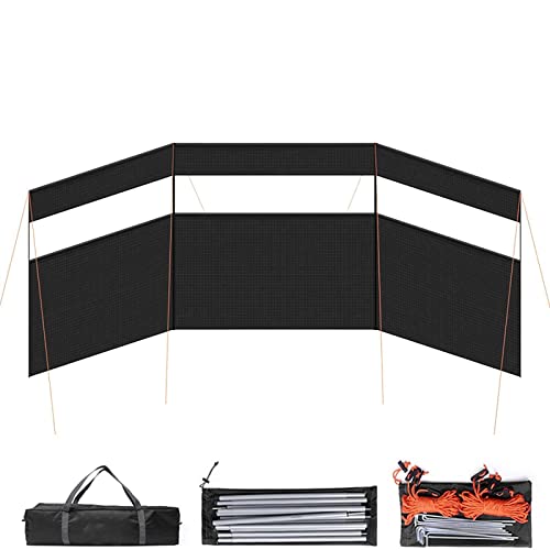 QETU Pare-Brise De Camping Pliable, Tente De Plage, Brise-Vent De Camping, Pare-Vent De Plage À 4 Pôles, Camping, Caravane, Pare-Brise, pour Barbecue, Barbecue, Pique-Nique Cover