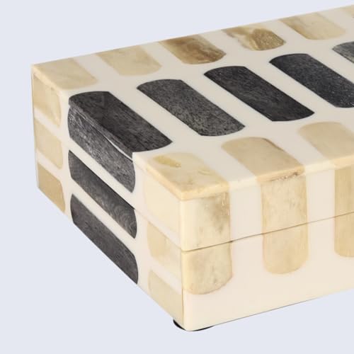 Image of Handicrafts Home Decorative Keepsake Box 8x5 - Small Organizer Box with Lid, Boho Decorative Storage, Retro Memory Box, Unique Coffee Table Decor, Jewelry or Trinket Box, Modern Shelf Decorative Box