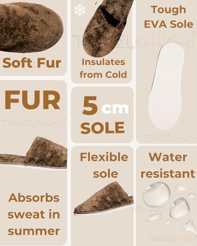 Image of Premium Fur Home Slippers For Women & Men For Winter Capet Slippers for Bedroom Indoor Carpet house slides