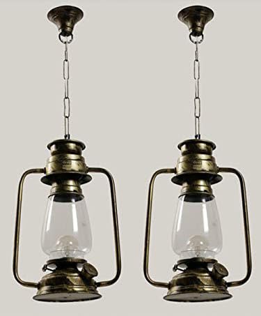 GreyWings Antique Brass Lantern Style Hanging Light for Ceiling, Vintage Pendant Lamp for Home Décor, Iron & Glass, Indoor Hanging Light, (Bulb Not Included) Pack of 2-image-19