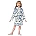 Glaphy Vintage Cowboys Horses Cactus Blue Pattern Bathrobe Hooded PJ Robe Soft Fleece Robe Pajama Sleepwears 2-12 Years
