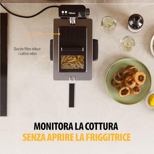 Tristar Friggitrice, 3L, Zona Fredda, Termostato regolabile fino a 190°C, Parti lavabili in lavastoviglie, Finestra, Avvolgicavo, Protezione surriscaldamento, Design compatto, FR-9327 - immagine 4