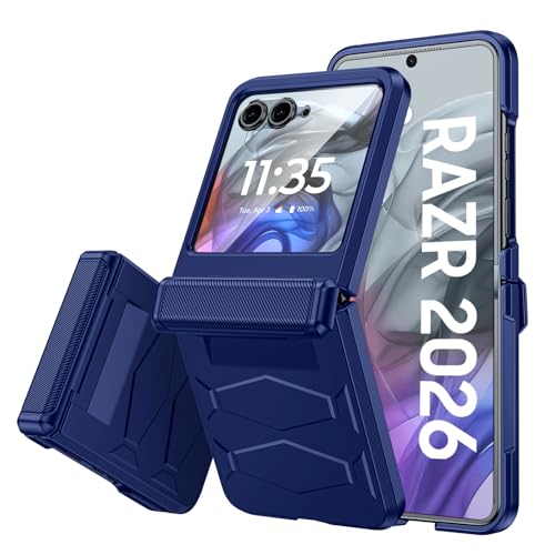 Coque Motorola Razr 2025 rigide bleue protecteur écran intégré et charge sans fil