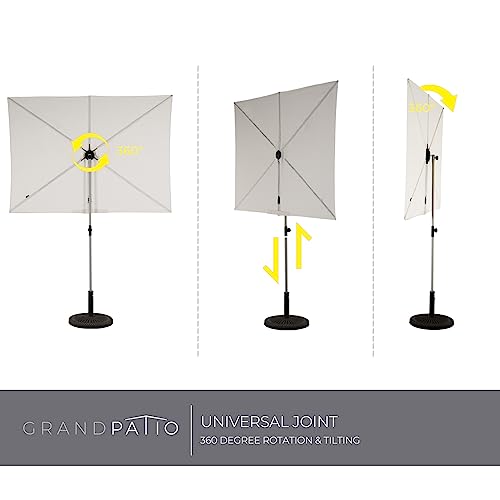 Grand Patio Balcony Umbrella, Jena 6X4 Ft Outdoor Umbrella, Rectangular Flat Canopy Versatile Patio Shade With 360 Degree Roating Knob For Deck Apartment thumb #3