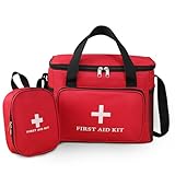 Reiseapotheke Tasche - 30x20x23 cm Medikamententasche XXL und 17x13x5.5 Tasche Reise Medizintasche Erste Hilfe Tasche Leer mit Griff und Crossbody Schultergurt Wasserdichte Medikamenten Notfalltasche