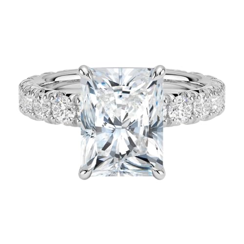 1-5 CT Moissanite Engagement Ring For Women 10K 14K 18K Solid Gold & 925 Sterling Silver Solitaire Pave Prong Promise Ring For Her, Gift For Women