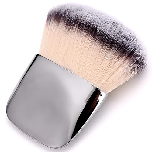 Jaasuee Makeup Brushes Set, Mini Multi-functional Loose Powder and Blush Brush, Portable Soft Hair Beauty Tool (Silver)