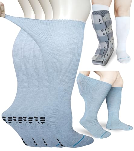 Aisesine Socks for Walking Boot Under Orthopedic Air Cam Walkers,Medical Boot,Cast Shoe Unisex Knee High Sock Liner Grey