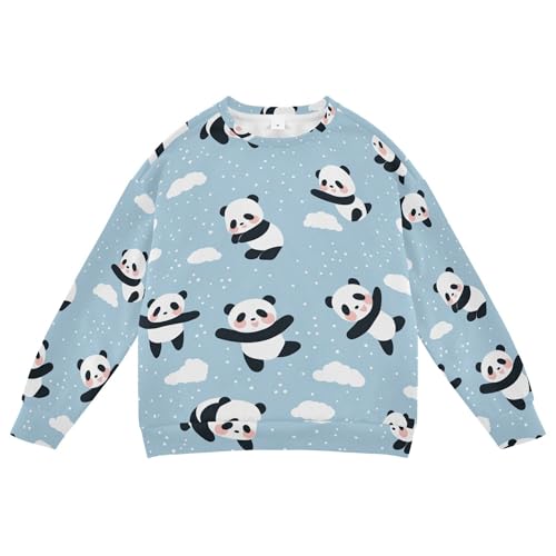 JUNZAN Cartoon Cute Pandas Dots Little Kids Sweatshirts Hoodies Crewneck Kids Hoodies Boys Sports 4T