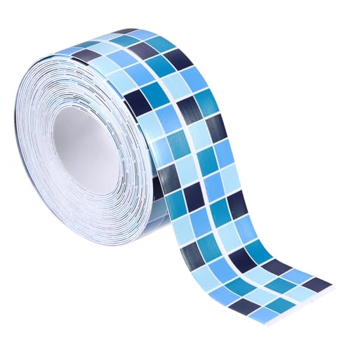 Image of PATIKIL Caulk Tape 1.5 inch x 16 Ft, Self Adhesive Sealing Tape Waterproof Toilet Tub Caulk Sealant Strip Sealing Trim for Kitchen Bathroom Toilet Bathtub Sink Countertop, Dark Blue