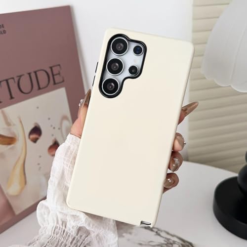 Coque rigide Samsung S25 ultra fine mate antichoc couleur ivoire