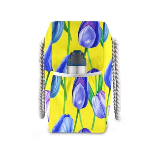 Blossom Bright Yellow Beach Tote Bag for Women Extra Large Beach Bags Swim Pool Bag Waterproof Travel Tote Bags with Zipper for Vacation Essentials Gym Grocery Yoga Nurse3