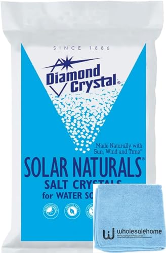 Diamond Crystal Solar Naturals Salt Crystals Water Softener Salt 50 lb (1 Pack) Wholesalehome Cloth Included Solar Naturals Salt Crystals for Water Softener
